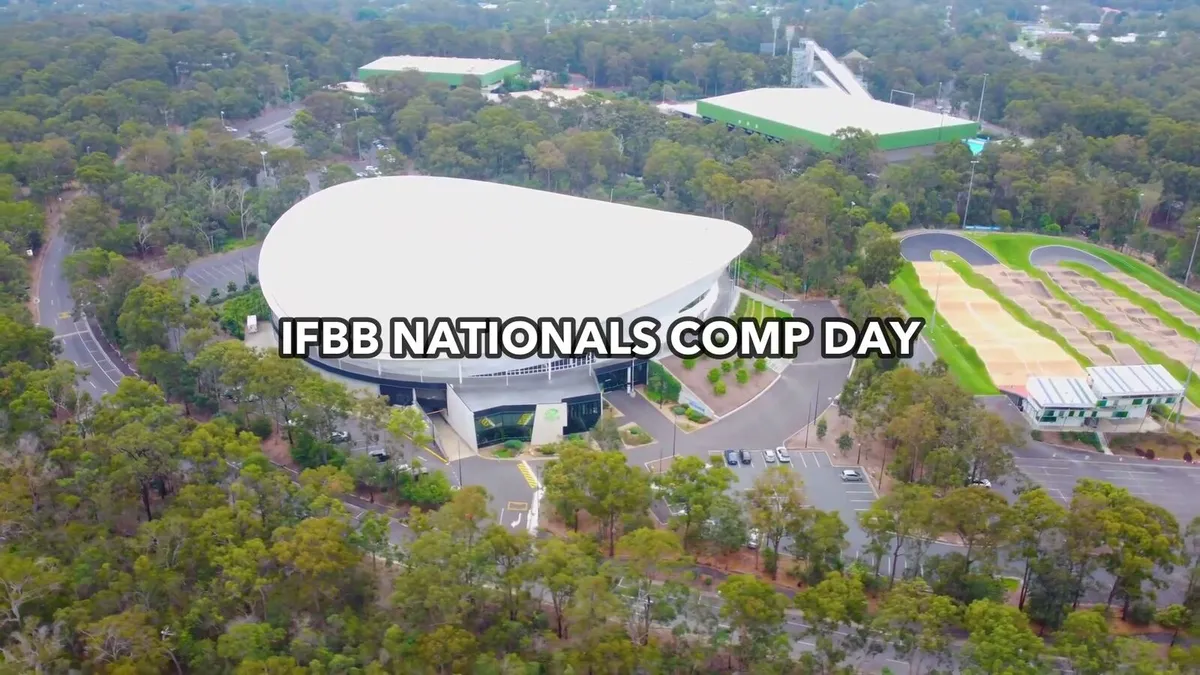 Aerial view of the IFBB Nationals venue on comp day