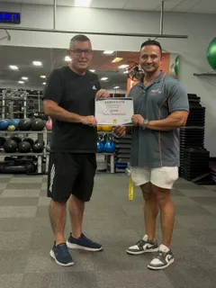 Sol and challenge winner Peter with his certificate
